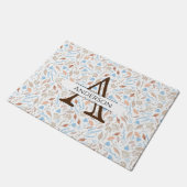 青と茶色の離れ |モノグラム秋ドアマット ドアマット (アングル)