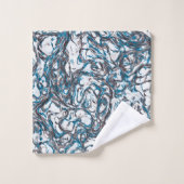 青と茶色 バスタオルセット (ウォッシュタオル)