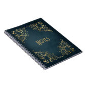 青と華美金ゴールドフレームノートブック ノートブック (右側)