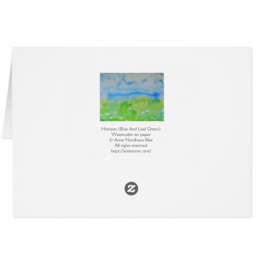 青と葉の緑の抽象芸術景観水色 (裏面横)