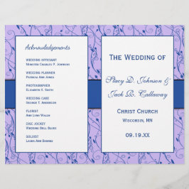 青と薄紫のフローラ結婚式 プログラム