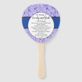 青と薄紫のフローラ結婚式 プログラム ハンドファン (正面)