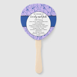青と薄紫のフローラ結婚式 プログラム ハンドファン