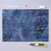 青と虹色のグリッター人魚の手紙 薄葉紙 (クラフト)