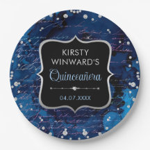 青と虹色のグリッター文字キンセアニェラ