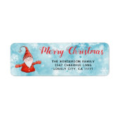 青と赤かわいい格言クリスマスアドレス ラベル (正面)