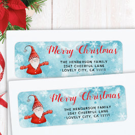青と赤かわいい格言クリスマスアドレス ラベル