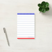 青と赤と白の線が入ったスターヘッダー ポストイット (オフィス)