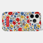 青と赤と黄色のいたずらな花のモノグラム Case-Mate iPhoneケース (裏面 (横))