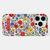青と赤と黄色のいたずらな花のモノグラム Case-Mate iPhoneケース (裏面 (横))
