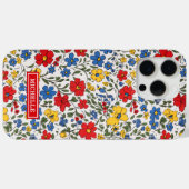 青と赤と黄色のいたずらな花のモノグラム Case-Mate iPhoneケース (裏面 (横))
