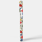 青と赤と黄色のいたずら描きの花のモノグラム Case-Mate iPhoneケース (裏面 / 左)