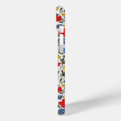 青と赤と黄色のいたずら描きの花のモノグラム Case-Mate iPhoneケース (裏面 / 左)