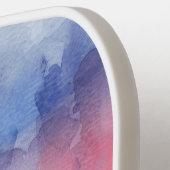 青と赤のお洒落水パーソナライズされた色 ピックルボールラケット (左詳細)