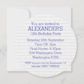 青と赤のアイスホッケーのジャージー誕生パーティー 招待状 (裏面)