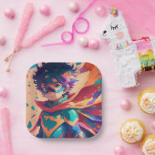 青と赤のアニメスーパーヒーロー少年 ペーパープレート (パーティー)