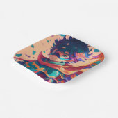 青と赤のアニメスーパーヒーロー少年 ペーパープレート (傾斜あり)