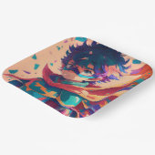 青と赤のアニメスーパーヒーロー少年 ペーパープレート (傾斜あり)