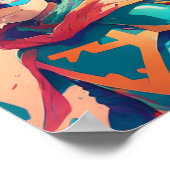 青と赤のアニメスーパーヒーロー少年 ポスター (角)