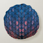 青と赤のキュービスト建物 ラウンドクッション (裏面)
