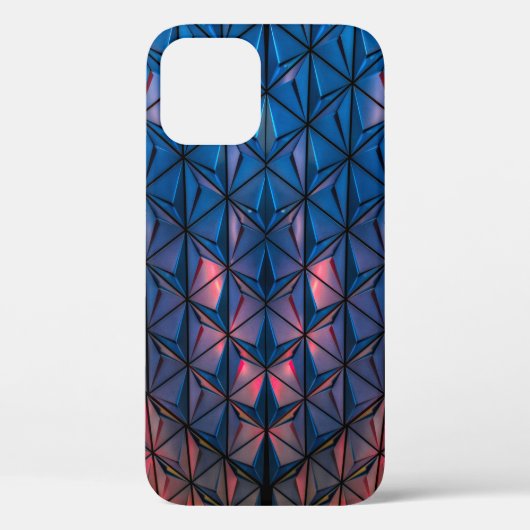 青と赤のキュービスト建物 Case-Mate iPhoneケース (裏面)