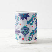 青と赤のクリスマスオーナメントマグカップ コーヒーマグカップ (中央)