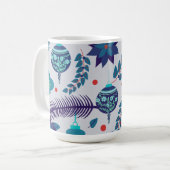 青と赤のクリスマスオーナメントマグカップ コーヒーマグカップ (正面左)