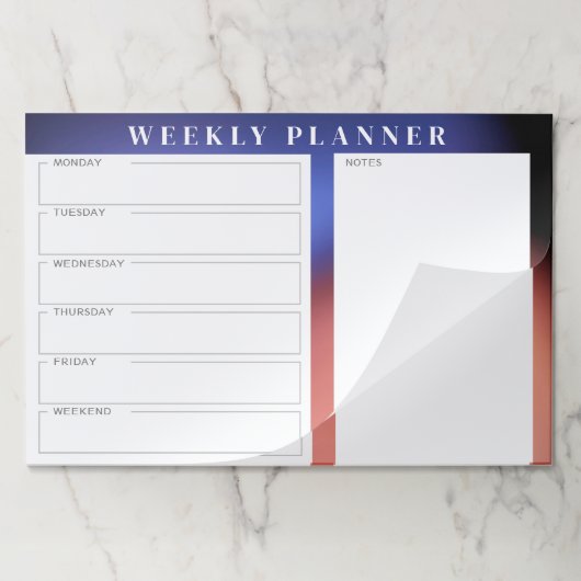 青と赤のグラデーション背景 ペーパーパッド (折り畳み)