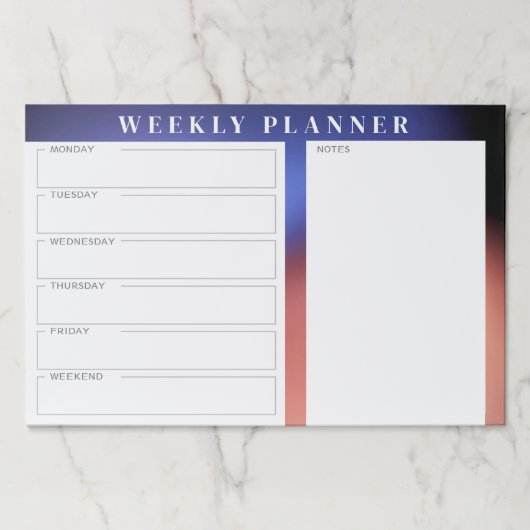 青と赤のグラデーション背景 ペーパーパッド (正面)