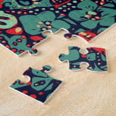 青と赤のスカル ジグソーパズル (側面)