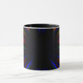 青と赤のスターバストパターン マグカップ (中央)