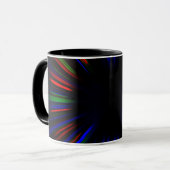 青と赤のスターバストパターン マグカップ (正面左)