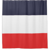 青と赤のストライプストライプの シャワーカーテン (正面)