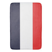 青と赤のストライプストライプの バスマット (正面縦)