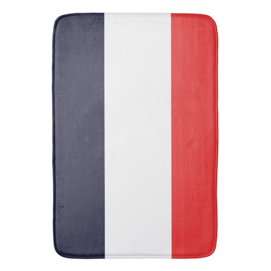 青と赤のストライプストライプの バスマット (正面縦)