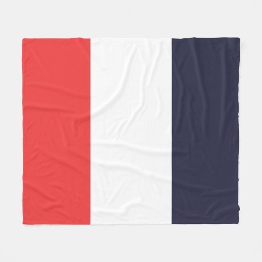 青と赤のストライプストライプの フリースブランケット (正面(横))