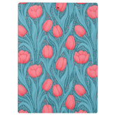 青と赤のチューリップ クリップボード (裏面)