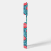 青と赤のチューリップ iPhoneケース (右側面)