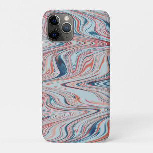 青と赤のトーンでのデジタルマーブリング iPhone 11 PROケース