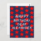 青と赤のハッピーバースデー ポストカード (正面/裏面)