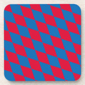 青と赤のバイエルダイヤモンド国旗のパターン コースター (正面)