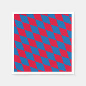 青と赤のバイエルダイヤモンド国旗のパターン スタンダードカクテルナプキン (正面)