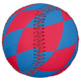青と赤のバイエルダイヤモンド国旗のパターン ソフトボール