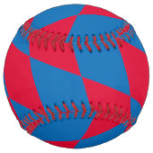 青と赤のバイエルダイヤモンド国旗のパターン ソフトボール (正面)