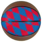 青と赤のバイエルダイヤモンド国旗のパターン バスケットボール (正面)