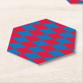 青と赤のバイエルダイヤモンド国旗のパターン ペーパーコースター (アングル)