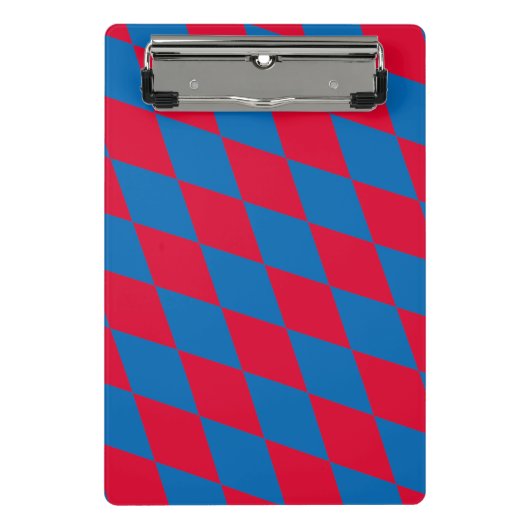 青と赤のバイエルダイヤモンド国旗のパターン ミニクリップボード (正面)