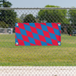 青と赤のバイエルダイヤモンド国旗のパターン 横断幕