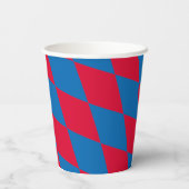 青と赤のバイエルダイヤモンド国旗のパターン 紙コップ (裏面)