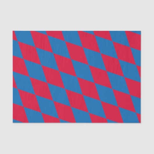 青と赤のバイエルダイヤモンド国旗のパターン 薄葉紙 (正面)